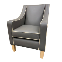 Penelope Lounge Chair Paintpot silver - Ivory piping