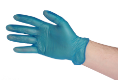 Blue Vinyl Gloves - Small