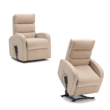 3 Tier Back Fabric Single Motor Riser Recliner Chair - Oatmeal