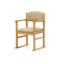 Oakdale Dining Chair w/arms and ski's - Painpot Beige Oakdale Dining Chair w/arms and ski's - Painpot Beige