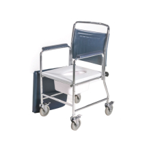 Mobile Commode - chrome with removable arms