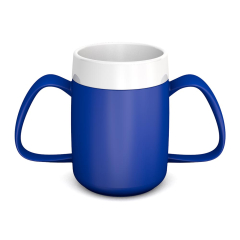 Ornamin Two Handled Mug With Internal Cone - Blue/White Ornamin Two Handled Mug With Internal Cone - Blue/White