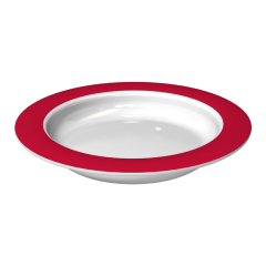 Ornamin Small Plate With Sloped Base - Red Rim Ornamin Small Plate With Sloped Base - Red Rim