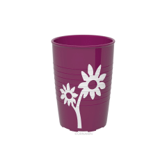 Ornamin Non-Slip Cup With White Flower - Blackberry Ornamin Non-Slip Cup With White Flower - Blackberry