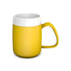 Ornamin One Handed Mug With Internal Cone - Yellow/White Ornamin One Handed Mug With Internal Cone - Yellow/White