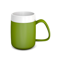 Ornamin One Handed Mug With Internal Cone - Green/White Ornamin One Handed Mug With Internal Cone - Green/White
