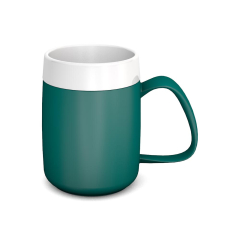 Ornamin One Handed Mug With Internal Cone - Teal/White Ornamin One Handed Mug With Internal Cone - Teal/White