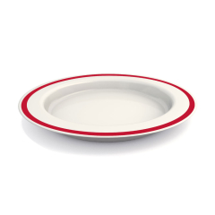 Ornamin Large Plate With Sloped Base - Red Rim Ornamin Large Plate With Sloped Base - Red Rim
