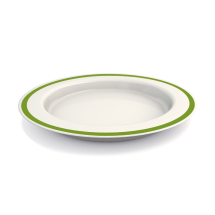 Ornamin Large Plate With Sloped Base - Green Rim Ornamin Large Plate With Sloped Base - Green Rim