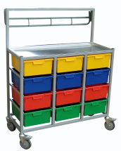 The Karri Cart Combi with hanging rail (12 trays)