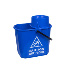 Blue Bucket & Wringer with Wet Floor Sign 15L Blue Bucket & Wringer with Wet Floor Sign 15L