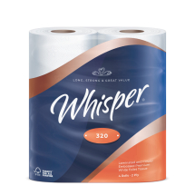 Whisper Toilet Roll - 2 Ply - 320 Sheet