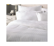 FR White Satin Stripe Single Duvet Cover