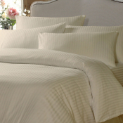 FR Cream Satin Stripe Single Duvet Cover