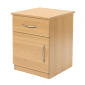Winslow Range Door and Draw Bedside Cabinet with Lock - Light Oak