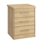 Linden 3 Drawer Bedside Chest Oak Finish