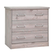 Yarrow 3 Drawer Chest Grey Oak Finish