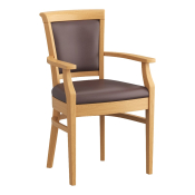 Burdock Dining Chair with Arms Oak Frame and Espresso