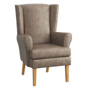 Hawthorn Wingback Chair Oak Finish & Flint Grey