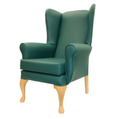 Reuben High Back with Wings Wipeable - Lunar Emerald