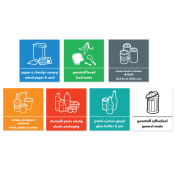 Recycling Sticker - White General - Welsh/English