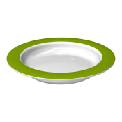 Ornamin Small Plate With Sloped Base - Green Rim