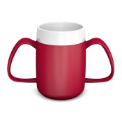 Ornamin Two Handled Mug With Internal Cone - Red/White