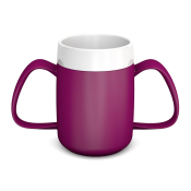 Ornamin Two Handled Mug With Internal Cone - Blackberry/White