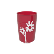 Ornamin Non-Slip Cup With White Flower - Red