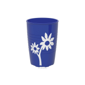 Ornamin Non-Slip Cup With White Flower - Blue