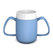 Ornamin Two Handled Mug With Internal Cone - Light Blue/White