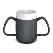 Ornamin Two Handled Mug With Internal Cone - Anthracite/White