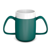 Ornamin Two Handled Mug With Internal Cone - Teal/White