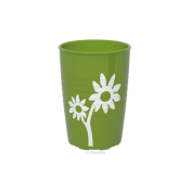 Ornamin Non-Slip Cup With White Flower - Green