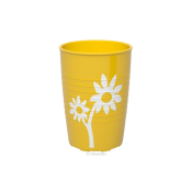 Ornamin Non-Slip Cup With White Flower - Yellow