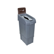 Recycling Bin 80L Printed Back Panel - Brown Food