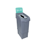 Recycling Bin 80L Printed Back Panel - Green Mixed