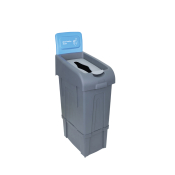Recycling Bin 80L Printed Back Panel - Light Blue Glass