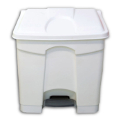 30ltr Plastic White Step-On Bin