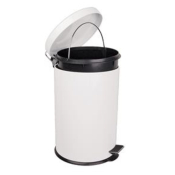 12Ltr White Stainless Steel Pedal Bin