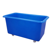 455L Blue Laundry Truck with Braked + Rubber Castors