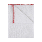 Red Edge White Bleached Dishcloth