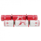 Knitted Traditions Red & Cream Mixed Christmas Crackers