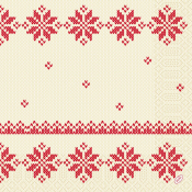 Knitted Traditions Cream Christmas Napkins 40x40cm 3ply