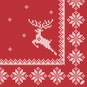 Knitted Traditions Red Christmas Napkins 40x40cm Dsoft