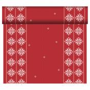 Knitted Traditions Red Christmas Table Runner